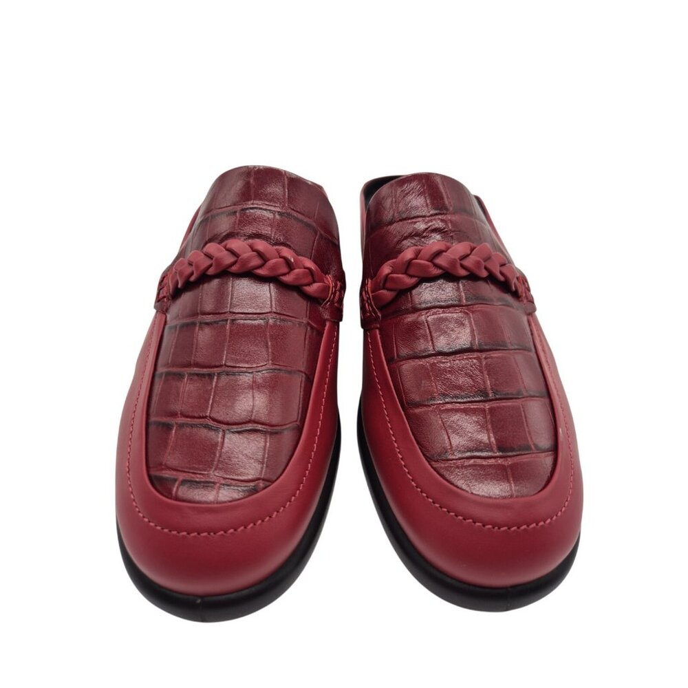 ECCO Women's Shoes Mules Size 8 8.5 US 39 EU Red Leather Croc Embossed (313 - Picture 2 of 12
